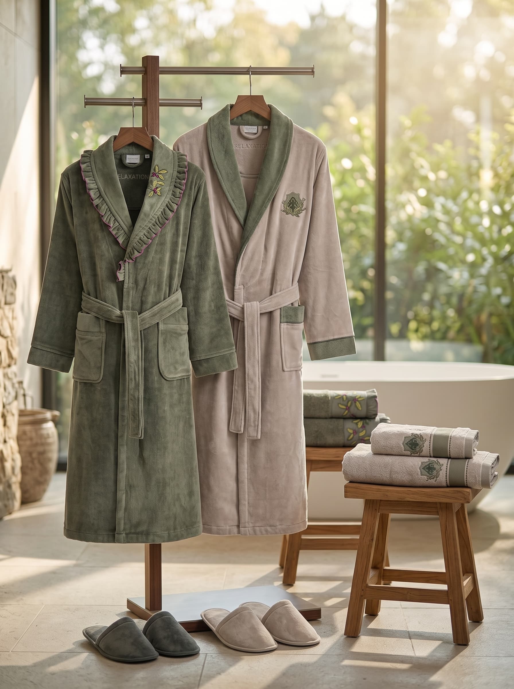 EcoCotton Derin Aile Bornoz Seti çeyizlik bornoz setleri